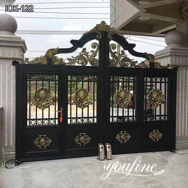 Double Sliding Wrought Iron Tree Gates Designs