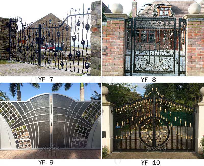 Double Sliding Wrought Iron Tree Gates