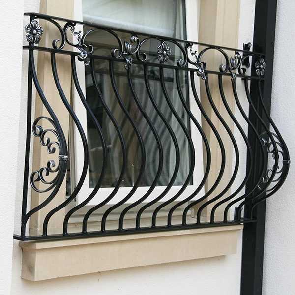 Exterior metal fence wrought iron balcony railing design for balcony decor on stock for sale--IOK-159