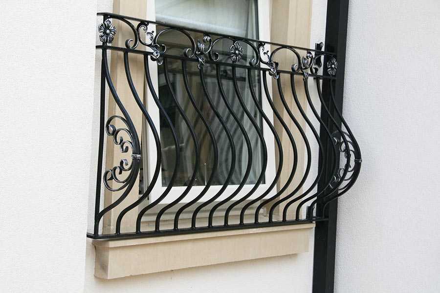 Exterior metal fence wrought iron balcony railing design for balcony decor on stock for sale–IOK-159