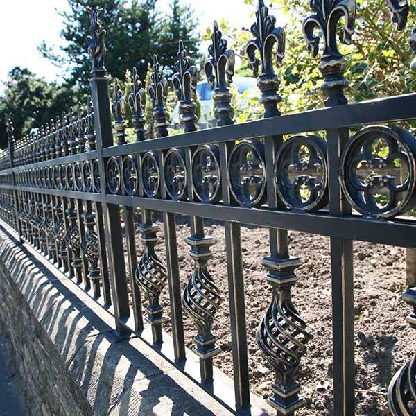 Factory direct supply cast iron fence post black iron railing for sale from China--IOK-227