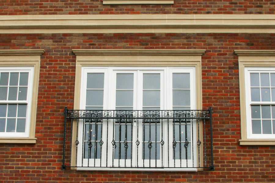 Factory directly window false balcony railing design for sale with high quality wrought iron material for hotel decor–IOK-148