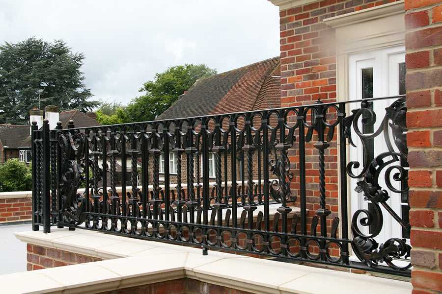 Home Custom Made Fence Wrought Iron Railing Design for Balcony Home Depot for Sale IOK-221