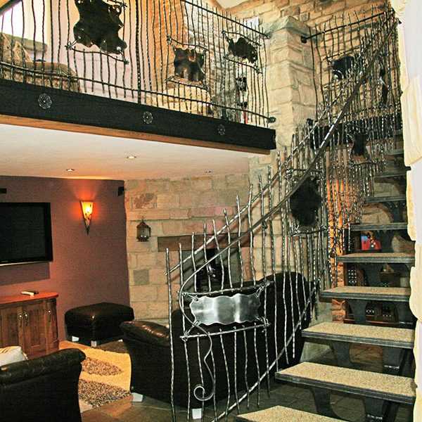 Interior metal decor discount black wrought iron balusters internal staircase design for sale--IOK-169