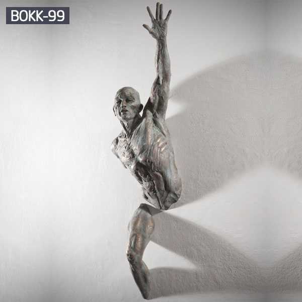 Modern Matteo Pugliese Famous Abstract Bronze Man on Wall Sculpture for Sale--BOKK-99