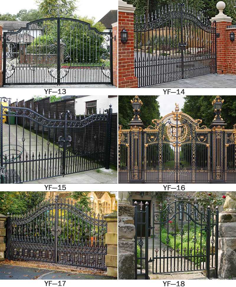 Modern large sliding garden gate design wrought iron driveway gates for sales