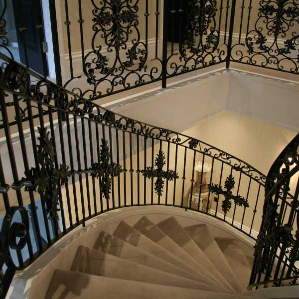 Modern metal stair railings interior bespoke staircases designs for sale–IOK-167