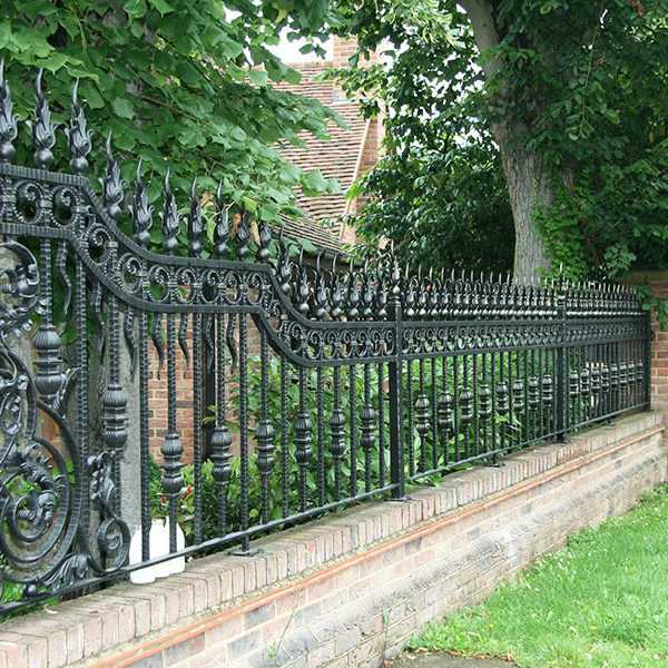 Modern metal yard wrought iron fence ideas for sale from China factory--IOK-220