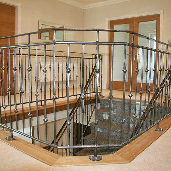 Ornamental interior decor wrought iron balustrades and handrails gallery landing steps for sale–IOK-165