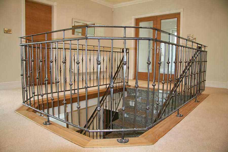 Ornamental interior decor wrought iron balustrades and handrails gallery landing steps for sale–IOK-165