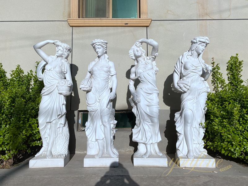 Outdoor Hand Carved Marble Four Season Statues