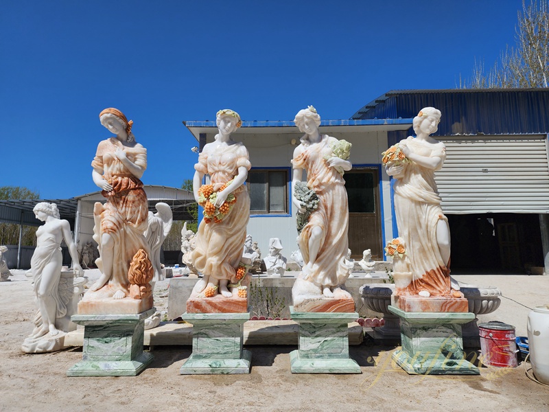 Outdoor Hand Carved Marble Four Season Statues