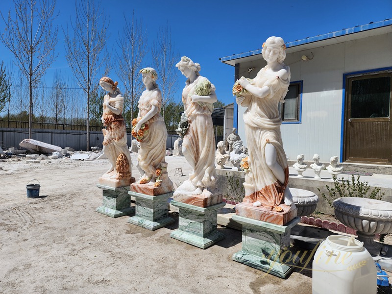 Outdoor Hand Carved Marble Four Season Statues