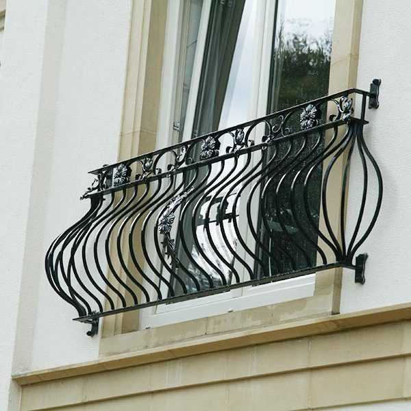 Wrought Iron Juliet balcony Railing Gardening Home Depot wholesale IOK-153