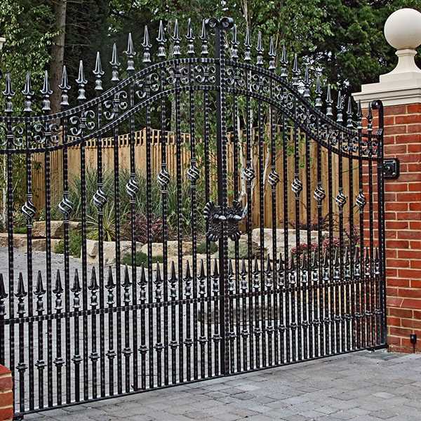 Vintage estate entrance swing wrought iron gates design for sale--IOK-188