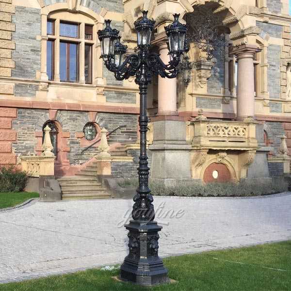 antique wrought iron outdoor lamp post for sale