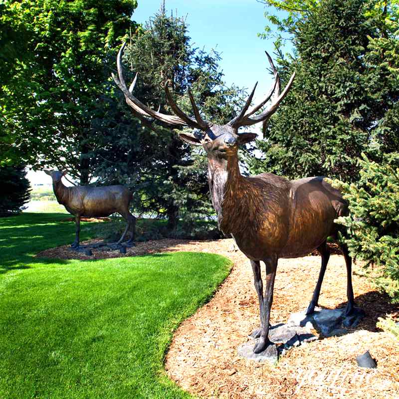 Life size outdoor deer statues for yard decor BOKK268 YouFine Sculpture