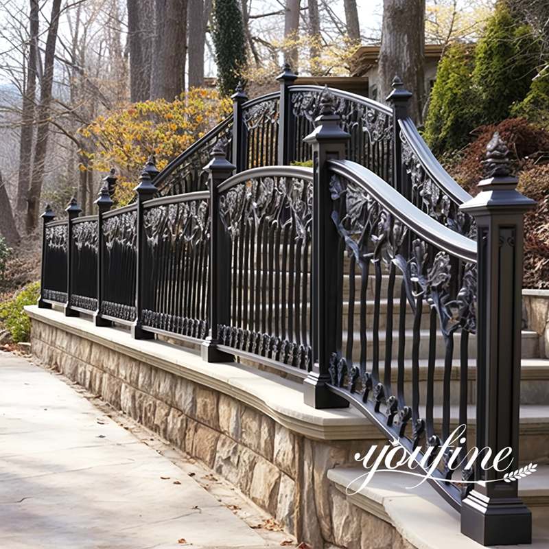 High quality metal work modern wrought iron front porch railings designs home depot for sale–IOK-233