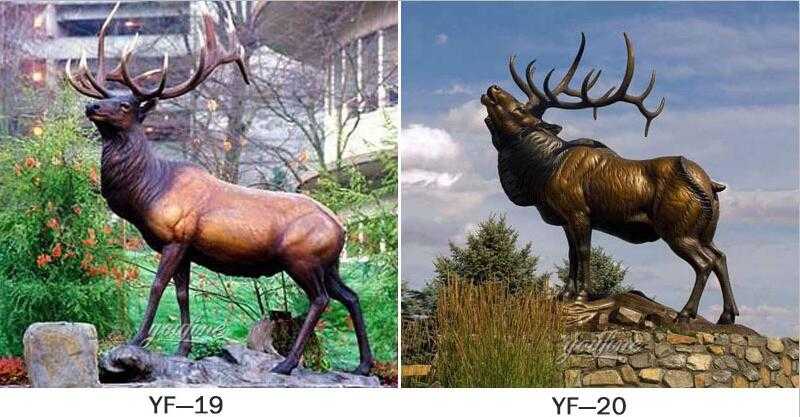 life size antique bronze elk statue for sale