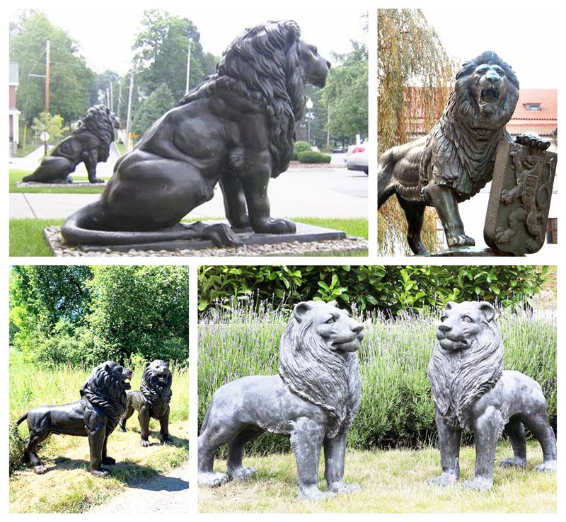 life size bronze lion statue