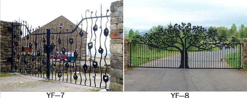 wrought iron swing driveway gates