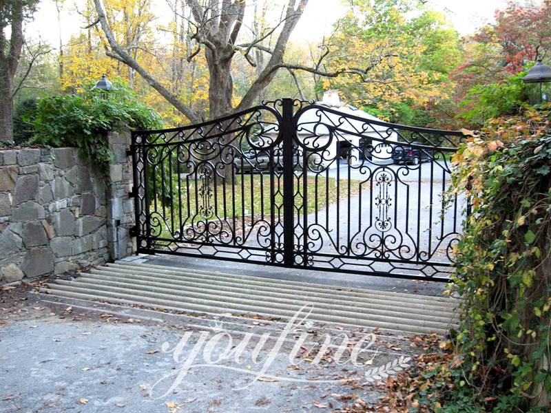 wrought iron entry gates-YouFine Sculpture