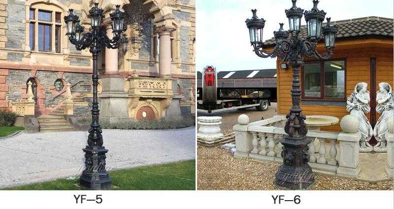 wrought iron outdoor lamp post