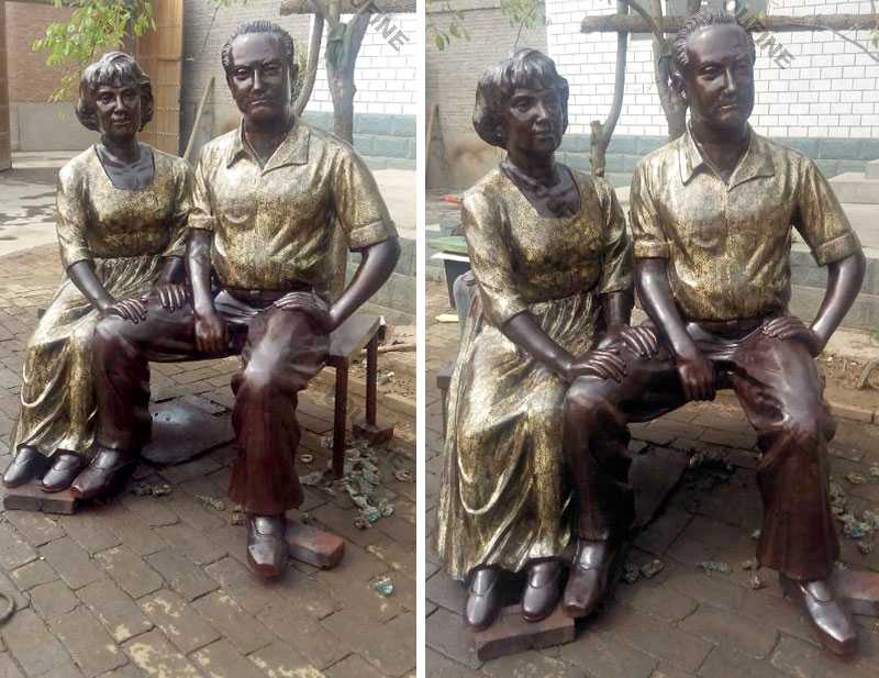 Antique custom made bronze casting life size figure statues from a photo for sale