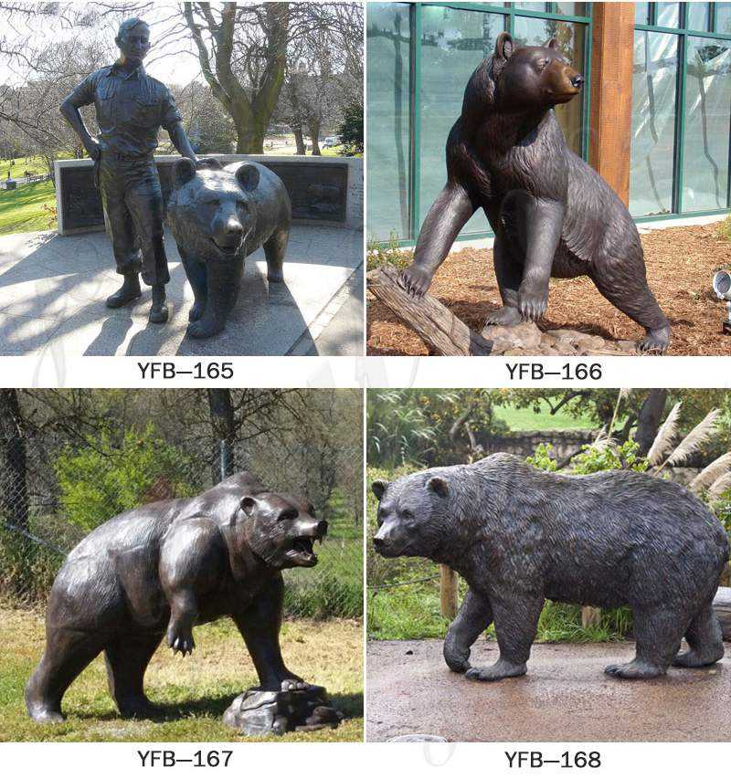 Bronze Bear Statue with Eagle for sale