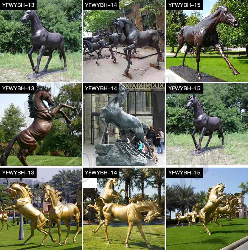 Bronze Standing Horse Sculptures for Home or Garden