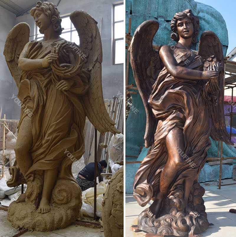 Famous bronze baroque art bernini angel designs replicas at angel castle for sale for your garden decor