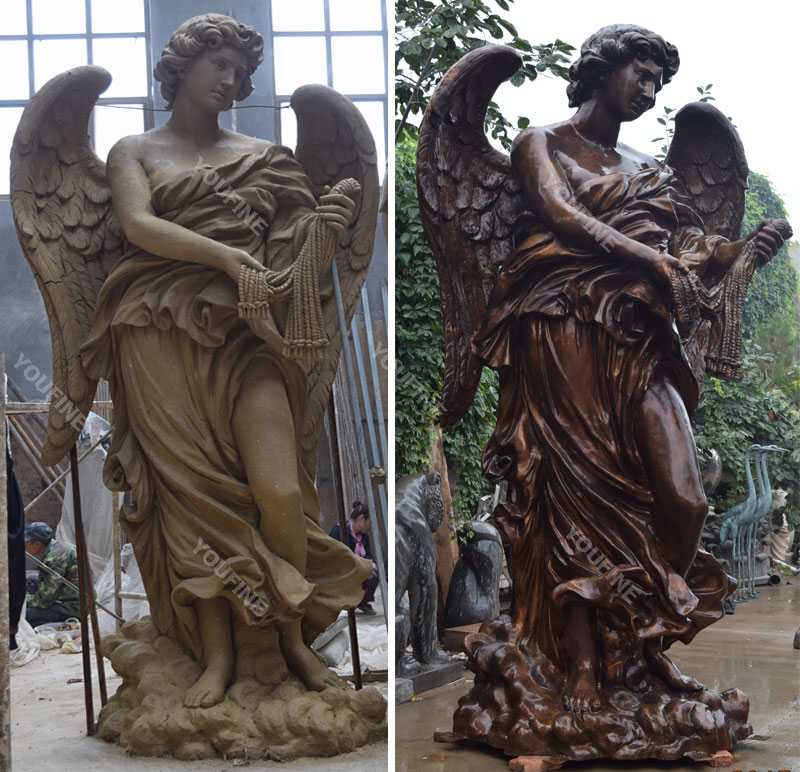 Famous bronze baroque art bernini angel designs replicas at angel castle for sale for your garden decoration--BOKK-479