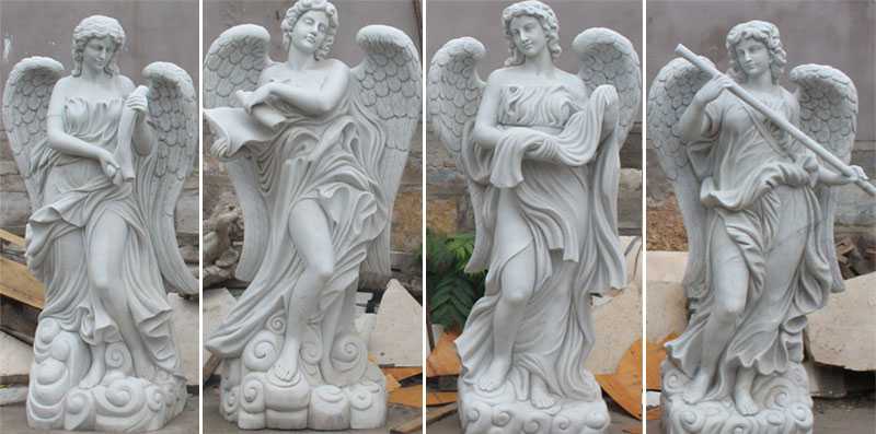 Famous marble baroque art bernini angel designs replicas at angel castle for sale for your garden decor--BOKK-479