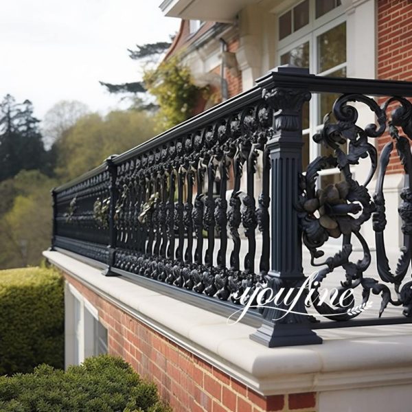 Home Custom Made Fence Wrought Iron Railing Design for Balcony Home Depot for Sale IOK-221