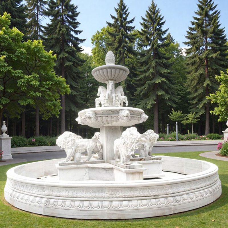white Horse and Lion Fountain