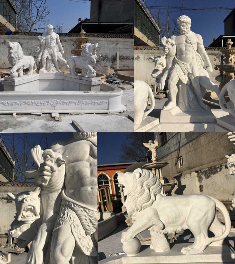 Large-marble-Hercules-fountain-for sale