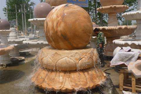 Life Size Granite Rotating Ball Water Fountain Made for Sale for Our Netherland Client