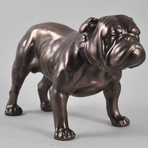 Life size antique bronze dog statues outdoor garden bulldog statues lawn ornaments for sale–BOKK-487