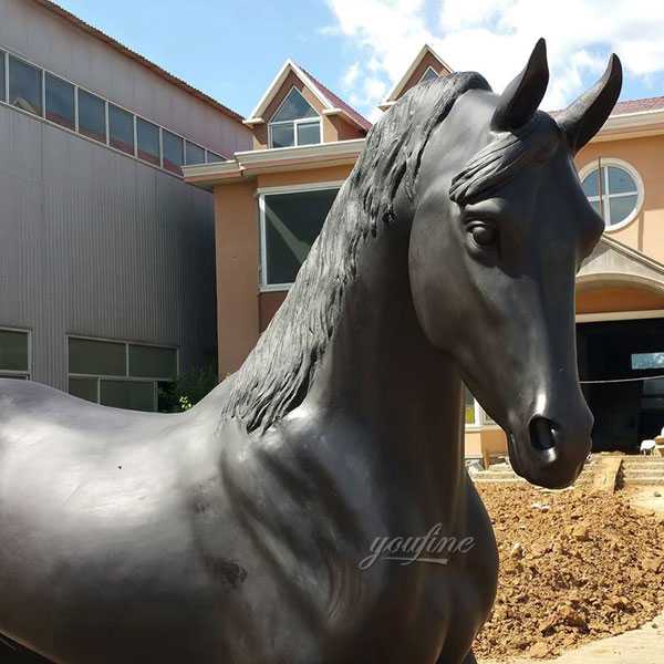 Modern Black Arabian Horse Statue Bronze Standing Horse Sculptures For Sale For Home Decor Or Garden Decoration