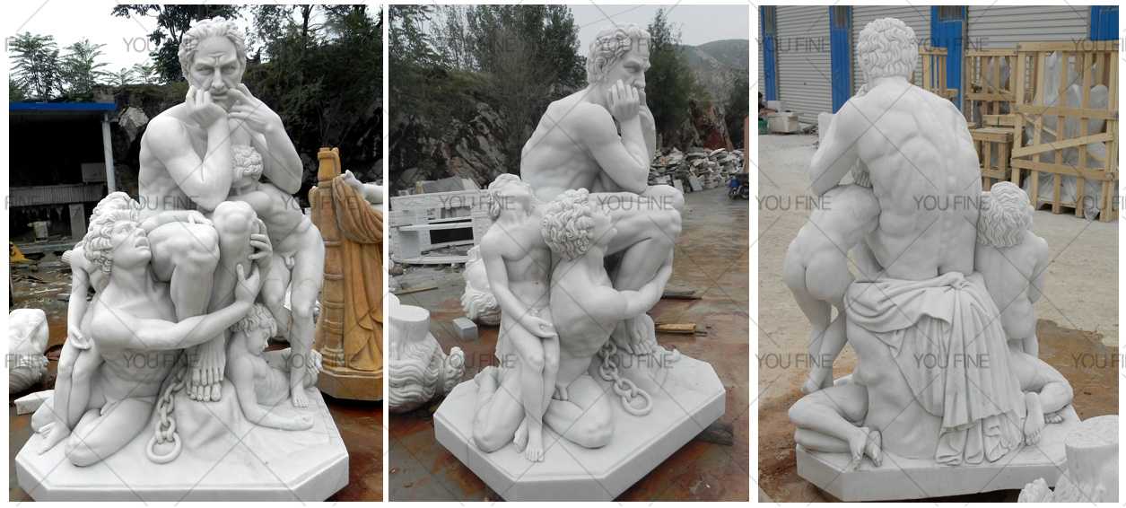 White marble carved Ugolino and his sons for sale