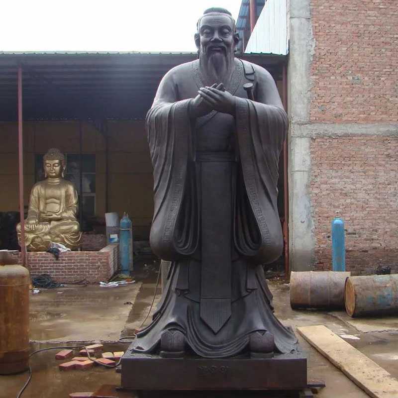 bronze Confucius statue on stock