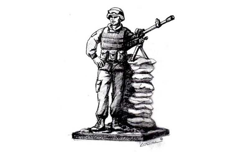 bronze sculpture soldier sketch for sale