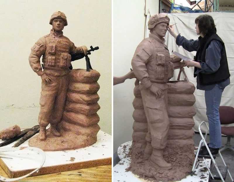 clay mold of bronze soldier sculpture for sale