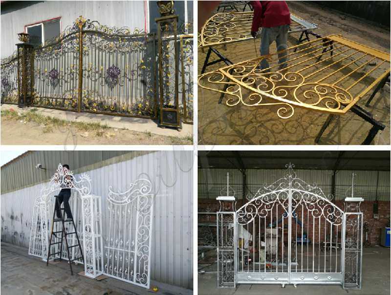 double driveway front entry wrought iron gate designs