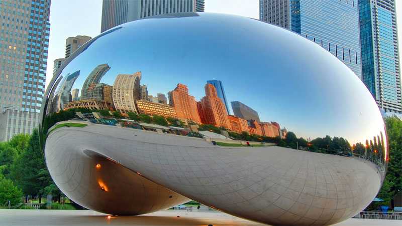 famous bean sculpture large cloud gate replica