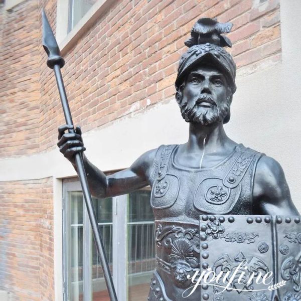 Front detail - bronze warrior sculpture
