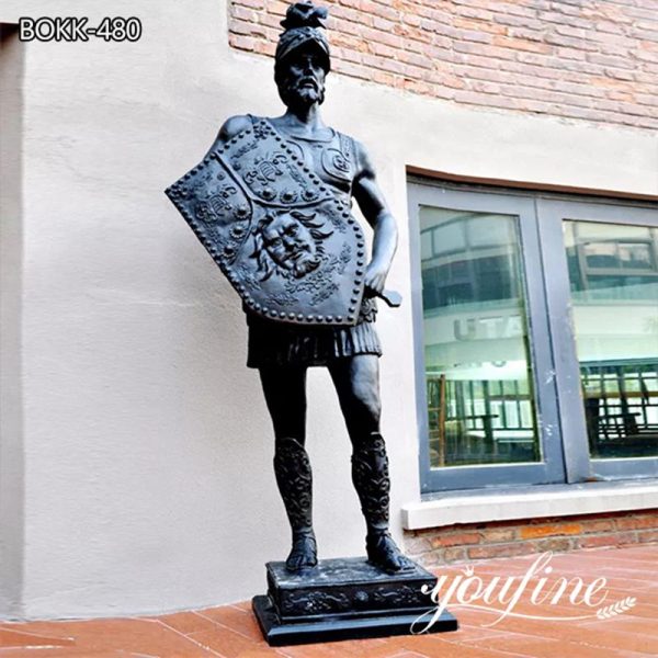 Vivid bronze warrior statue