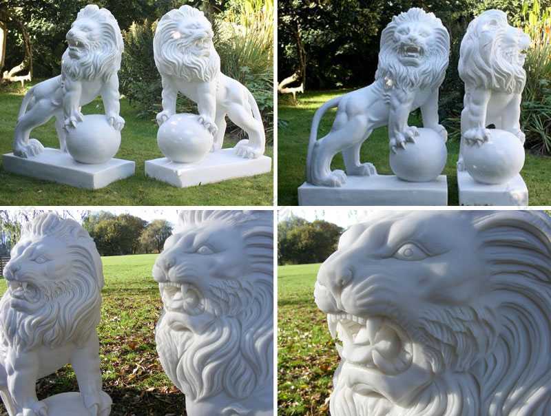 guardian paired-garden-marble-lion-statue-for-sale