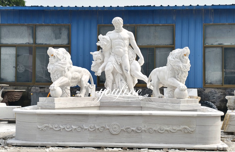 hercules statue and lion fountain