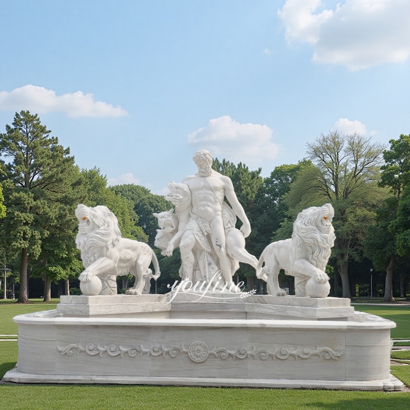 White Marble Hercules fountain for Italy Friend MOKK-82